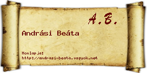 Andrási Beáta névjegykártya